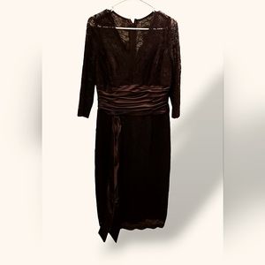 VINTAGE ✨️Scott Mcclintok brown Lace 3/4 sleeve dress size 10